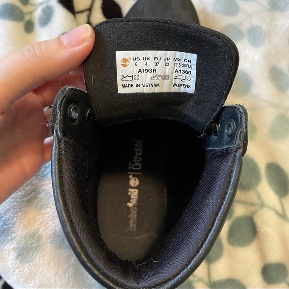 TIMBERLAND Ortholite Lace Up Short Black Boots 6 - Picture 7 of 7